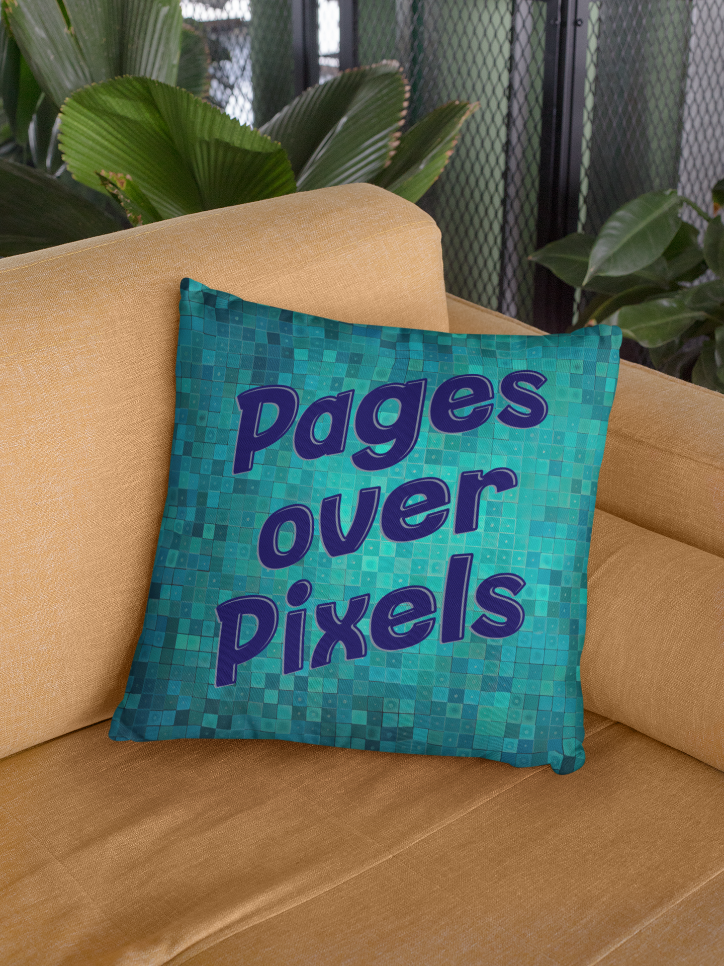 Pages Over Pixels Square Pillow