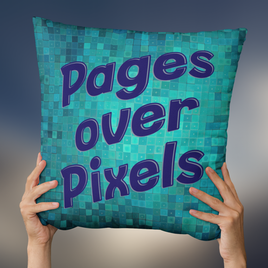 Pages Over Pixels Square Pillow