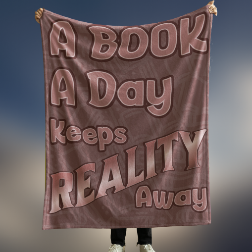 A Book A Day Keeps Reality Away Fleece Sherpa Blanket