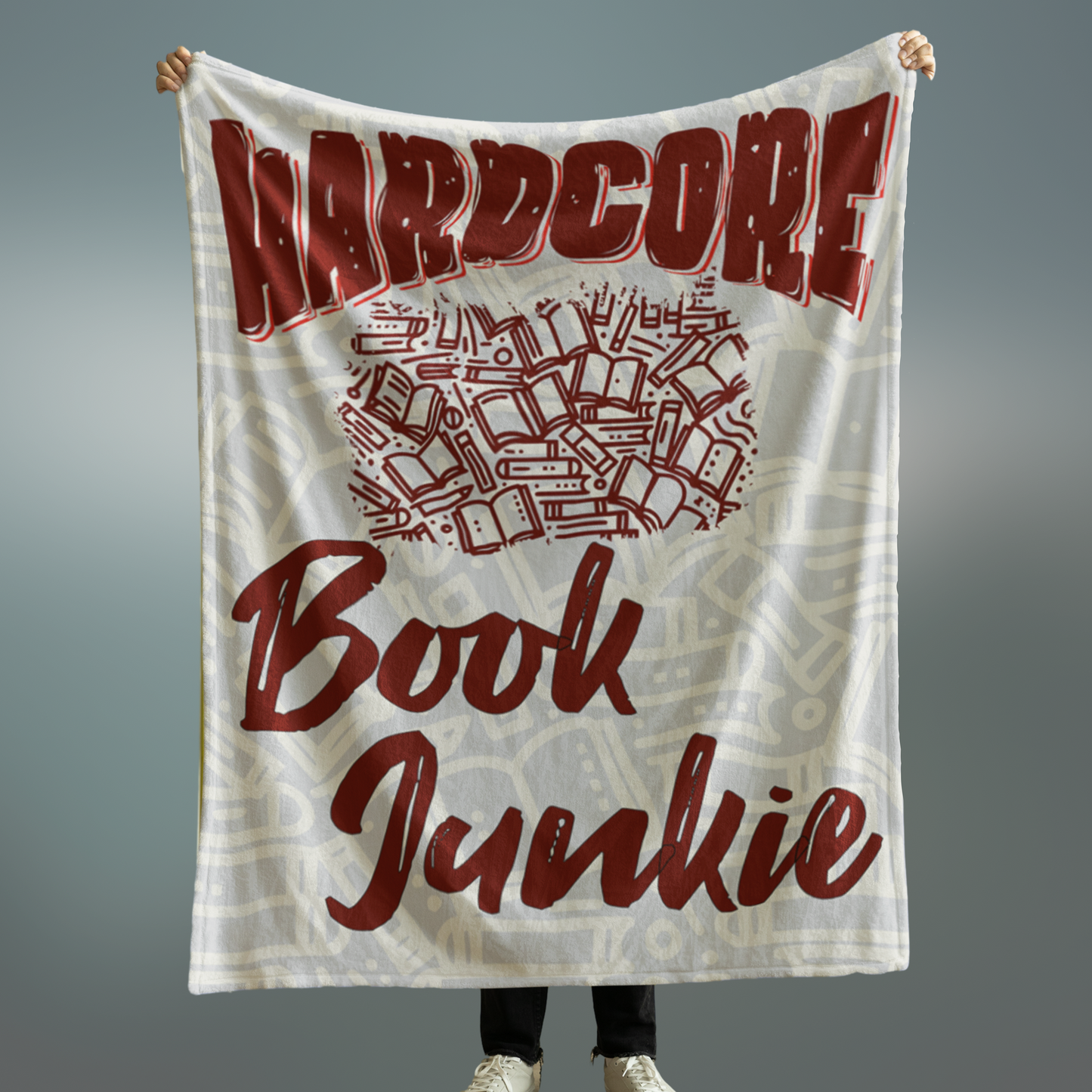 Hardcore Book Junkie Fleece Sherpa Blanket