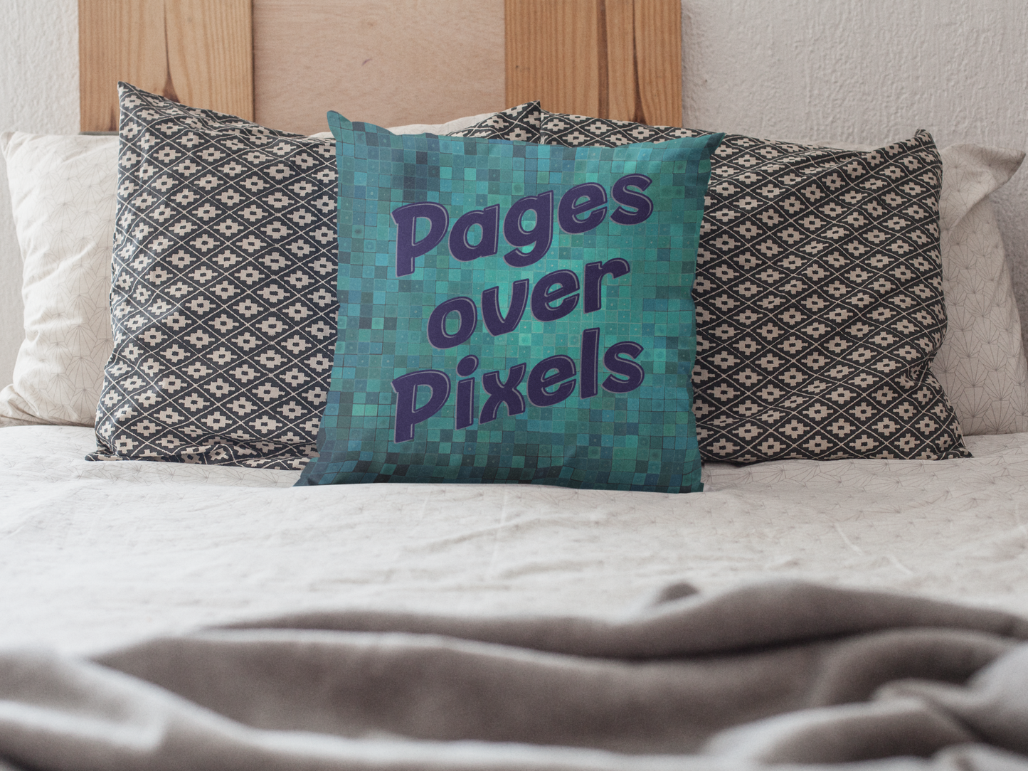 Pages Over Pixels Square Pillow